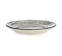 BigBuy Home Plato ø 20 cm Porcelana Negro (19,5 x 2,5 x 19,5 cm)