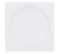 BigBuy Home Plato de Postre Zen, de Porcelana, Color Blanco, 18 x 18 x 2,5 centímetros (Referencia: S2208524)
