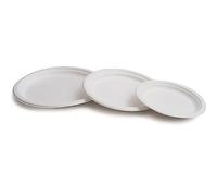 BigBuy Home Plato Desechable Blanco Biodegradable ø 22,5 cm