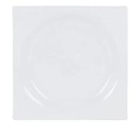 BigBuy Home Plato Llano Zen, de Porcelana, Color Blanco, 24 x 24 x 2,5 centímetros (Referencia: S2208528)