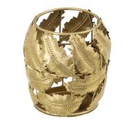 BigBuy Home Portavelas Dorado Hierro 13,5 x 13,5 cm