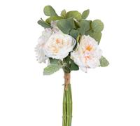 BigBuy Home Ramo Blanco Verde Rosas 20 x 23 x 41 cm