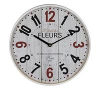 BigBuy Home Reloj de Pared Blanco Madera Cristal 40 x 40 x 4,5 cm