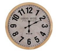 BigBuy Home Reloj de Pared Blanco Natural Madera Cristal 76 x 76 x 6 cm
