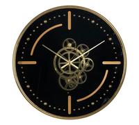 BigBuy Home Reloj de Pared Negro Dorado Hierro 46 x 7 x 46 cm