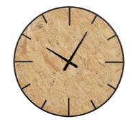 BigBuy Home Reloj de Pared Negro Natural PVC Hierro Madera MDF 80 x 4,5 x 80 cm
