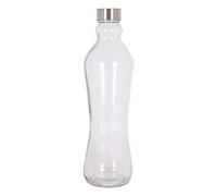 BigBuy Home S2207856 Botella de Cristal Tapón Metálico,(1 L)