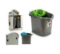 BigBuy Home S3600293 Cubo De Fregona Con Escurridor Automático, 31 X 31 X 41 Cm, color Azul/verde