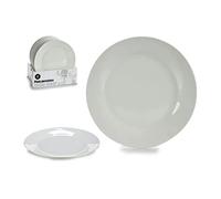 Bigbuy Home S3602637 Plato Porcelana, Blanco Diámetro 19 cm