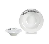 Bigbuy Home S3604370 Plato Porcelana, Diámetro 23 cm