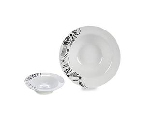 Bigbuy Home S3604506 Plato Porcelana, Diámetro 23 cm