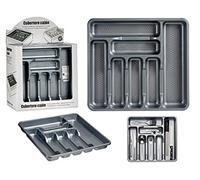 BigBuy Home S3606385 Organizador para Cubiertos Metálico, Plástico, 39 X 4.5 X 42.5 Cm, Materiales Varios, Multicolor