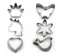 BigBuy Home Set de Moldes de Repostería Formas Acero Inoxidable Plateado 3 Piezas (36 Unidades) (3 pcs)
