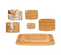 BigBuy Home Tabla de Cortar de bambú, Color marrón, 3 Piezas (Referencia: S3608231)