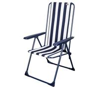BigBuy Productos de hogar Silla Plegable Aktive Blanco Azul Marino A Rayas 46 x 101 x 59 cm (4 Unidades)