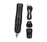 Bigcan Bolígrafo rotatorio para tatuajes: máquina de tatuaje inalámbrica y con cable 4 en 1 con batería de 2000 mAh, carrera de 3,5 mm y empuñaduras intercambiables,Negro
