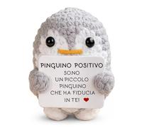BigDaddy Pingüino Positivo de Ganchillo - Peluche Pingüino Suave - Regalo Chica Creativo - Ideas de Regalo Mujer Divertidas - Regalos Personalizados Únicos - Perfecto para Amantes de los Pingüinos