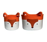 Bigepige - Cestas de almacenamiento para bebé, cesta de ropa de algodón, almacenamiento de juguetes para niños, bonito cesto de ropa para niños y bebés, almacenamiento para juguetes de zorro (28 cm ×