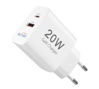 Bigfish Cargador USB C, 2 Puertos, Cargador múltiple con USB-C y USB-A, 20 W, Cargador rápido PD 3.0, Adaptador de alimentación USB, Fuente de alimentación para iPhone 16 15 14 Pro MAX 13 12 11 SE