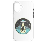 Bigfoot Abduction! Vintage Sasquatch & UFO Alien Graphic Carcasa para iPhone 16