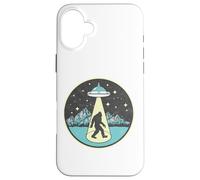 Bigfoot Abduction! Vintage Sasquatch & UFO Alien Graphic Carcasa para iPhone 16 Plus