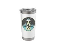 Bigfoot Abduction! Vintage Sasquatch & UFO Alien Graphic Vaso térmico de acero inoxidable de doble pared