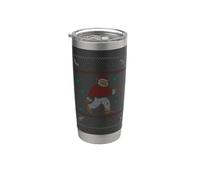 Bigfoot Abominable Snowman Yeti Santa Suéter feo de Navidad Vaso térmico de acero inoxidable de doble pared