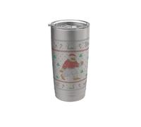 Bigfoot Abominable Snowman Yeti Santa Suéter feo de Navidad Vaso térmico de acero inoxidable de doble pared