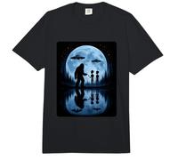 Bigfoot Alien Amistad Luz de Luna UFO Divertido Encuentro Noche Comfort Colors Adult Heavyweight T-Shirt