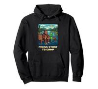Bigfoot Alien Campfire Press Start To Camp, Divertido Estilo Retro Sudadera con Capucha