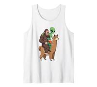 Bigfoot Alien Gnomo Montando una Alpaca Camiseta sin Mangas