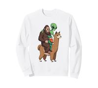 Bigfoot Alien Gnomo Montando una Alpaca Sudadera