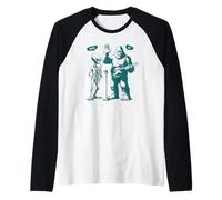 Bigfoot & Alien Guitarra & Saxofón 67 Funny Six Seven Meme Camiseta Manga Raglan
