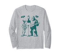 Bigfoot & Alien Guitarra & Saxofón 67 Funny Six Seven Meme Manga Larga