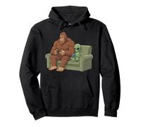 Bigfoot Alien Jugar Videojuegos Creyentes Extraterrestres Sudadera con Capucha