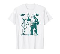 Bigfoot & Alien Mandolina y Tambor de Mano 67 Meme Divertido de Seis Siete Camiseta