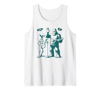 Bigfoot & Alien Mandolina y Tambor de Mano 67 Meme Divertido de Seis Siete Camiseta sin Mangas