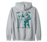 Bigfoot & Alien Mandolina y Tambor de Mano 67 Meme Divertido de Seis Siete Sudadera con Capucha