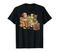 Bigfoot Alien Nessie Mothman Retro Gaming Christmas Party Camiseta