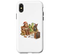 Bigfoot Alien Nessie Mothman Retro Gaming Christmas Party Carcasa para iPhone X/XS