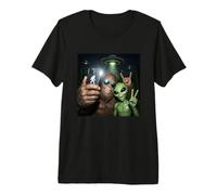 Bigfoot Alien OVNI Selfie Sasquatch Bosque Criptido Paranormal Camiseta Premium