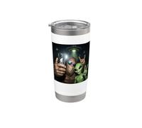 Bigfoot Alien OVNI Selfie Sasquatch Bosque Criptido Paranormal Vaso térmico de acero inoxidable de doble pared