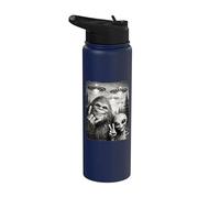 Bigfoot & Alien Selfie, OVNI & Rock On Hand Sign Stainless Steel Insulated Water Bottle