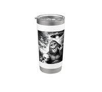 Bigfoot & Alien Selfie, Rock On Hand Sign & OVNI Vaso térmico de acero inoxidable de doble pared