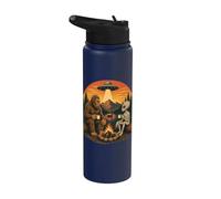 Bigfoot Alien UFO Cryptid Campfire Adventure Stainless Steel Insulated Water Bottle
