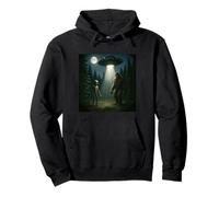Bigfoot Alien UFO Encuentro Bosque Noche Misterio Criptido Sudadera con Capucha