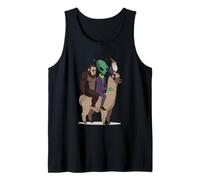 Bigfoot, Alien y un gnomo Montando una Alpaca Camiseta sin Mangas