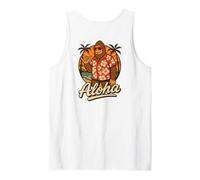 Bigfoot Aloha Hawaiian Sunset Vacaciones Sasquatch Tropical Camiseta sin Mangas