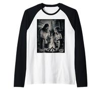 Bigfoot and Alien Campfire Adventure - Nature Hiking tee Camiseta Manga Raglan