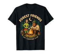Bigfoot and Alien Campfire Forest Friends Adventure Camiseta